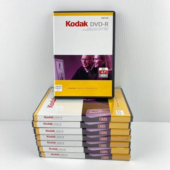 Kodak DVD-R Blank discs Lot of 8 with Cases 4.7GB / 120 minutes each - Picture 1 of 7